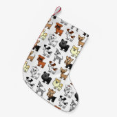 Cute Speelgoed Hondenras Pattern Kleine Kerstsok (Voorkant (Hangend))