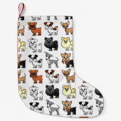 Cute Speelgoed Hondenras Pattern Kleine Kerstsok (Voorkant)