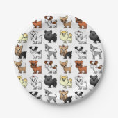 Cute Speelgoed Hondenras Pattern Papieren Bordje (Voorkant)