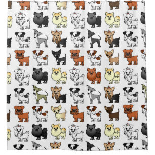 Cute Speelgoed Hondenras Pattern Shower Curtain Douchegordijn