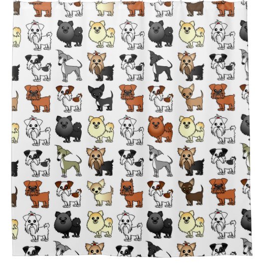 Cute Speelgoed Hondenras Pattern Shower Curtain Douchegordijn (Voorkant)