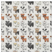 Cute Speelgoed Hondenras Pattern Stof (Swatch)