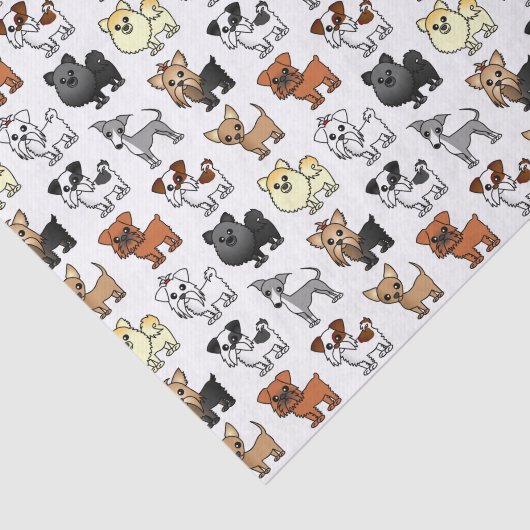 Cute Speelgoed Hondenras Pattern Tissuepapier (Detail)