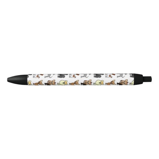 Cute Speelgoed Hondenras Pattern Zwarte Inkt Pen (Voorkant)