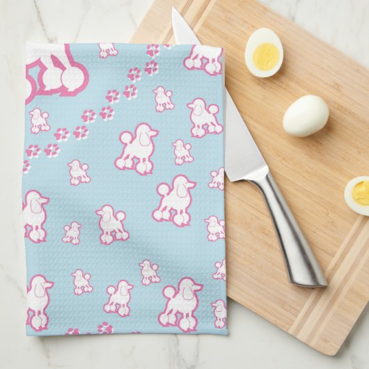 Cute Speelgoed Poodle Pattern Kitchen Towel Theedoek (Quarter Fold)