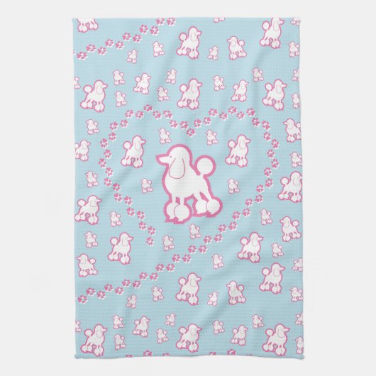 Cute Speelgoed Poodle Pattern Kitchen Towel Theedoek (Verticaal)