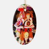 Cute speelgoed poppen keramisch ornament (Rechts)