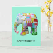 Cute speelgoed retro-olifant kaart (Gele Bloem)