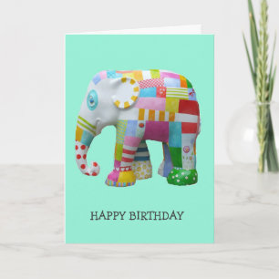 Cute speelgoed retro-olifant kaart
