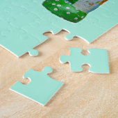 Cute speelgoed retro-olifant, kleurrijk legpuzzel (Zijkant)