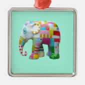 Cute speelgoed retro-olifant, kleurrijk metalen ornament (Voorkant)