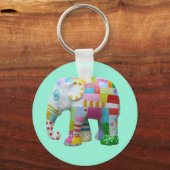 Cute speelgoed retro-olifant, kleurrijk sleutelhanger (Voorkant)
