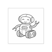 Cute Speelgoed Robot Color Me Rubberstempel (Afrduk)