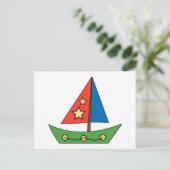 Cute Speelgoed Sailboot Briefkaart (Staand voorkant)