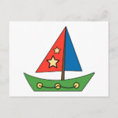 Cute Speelgoed Sailboot Briefkaart (Voorkant)