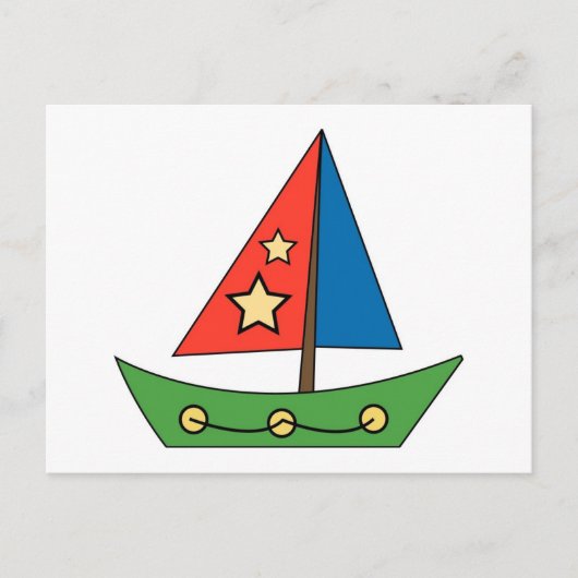 Cute Speelgoed Sailboot Briefkaart (Voorkant)