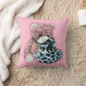 Cute speelgoed teddy and duck roze meiden kussen (Deken)