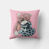 Cute speelgoed teddy and duck roze meiden kussen (Achterkant)