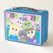 Cute speelgoed thema metalen lunchbox (Achterkant)