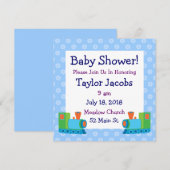 Cute Speelgoed Train Baby Shower Invitations Kaart (Voorkant / Achterkant)