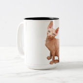 Cute sphynx cat tweekleurige koffiemok (Voorkant links)