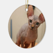 Cute sphynx kitten "Ik ben woedend, hè?" Keramisch Ornament (Links)