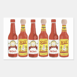 Cute Spicy Cats hot sauces afbeelding white Rechthoekige Sticker