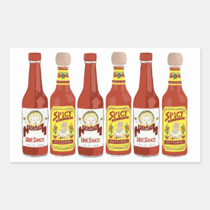 Cute Spicy Cats hot sauces afbeelding white Rechthoekige Sticker