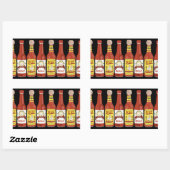 Cute Spicy Cats hot sauces afbeelding zwart Rechthoekige Sticker (Vel)