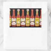 Cute Spicy Cats hot sauces afbeelding zwart Rechthoekige Sticker (Tas)