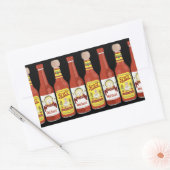 Cute Spicy Cats hot sauces afbeelding zwart Rechthoekige Sticker (Envelop)