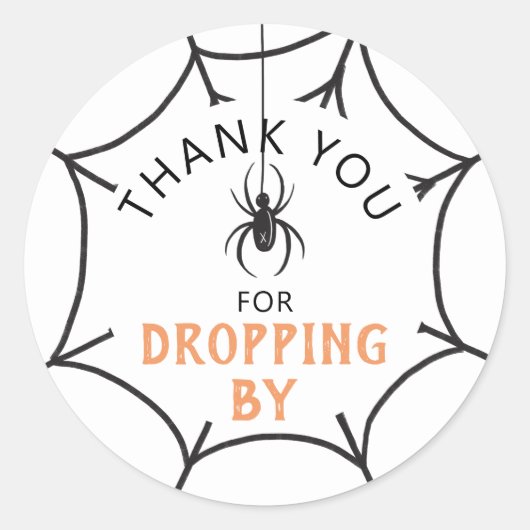 Cute Spider bedankt dat je met Halloween bent gest Ronde Sticker (Voorkant)