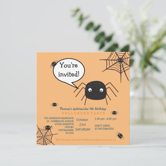 Cute Spider Birthday/Halloween Child (Staand voorkant)