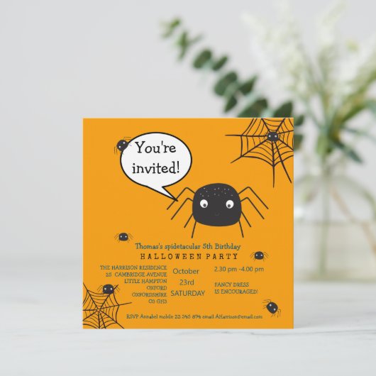 Cute Spider Birthday/Halloween Child (Staand voorkant)