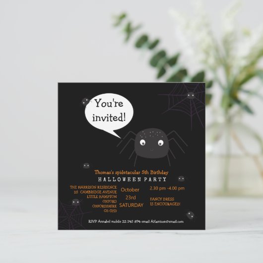 Cute Spider Birthday/Halloween Child (Staand voorkant)