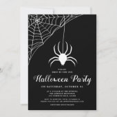 Cute Spider Black en White Halloween Party Kaart (Voorkant)