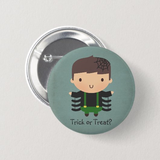 Cute Spider Boy Costume Halloween Button (Voorkant /achterkant)