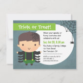 Cute Spider Boy Kinder Halloween Party-uitnodiging Kaart (Voorkant)