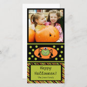 Cute Spider Halloween Kids Fotokaart Feestdagenkaart (Voorkant / Achterkant)