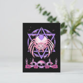 Cute Spider Satan Moon Pastel Gothic Kawaii Briefkaart (Staand voorkant)
