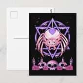Cute Spider Satan Moon Pastel Gothic Kawaii Briefkaart (Voorkant / Achterkant)