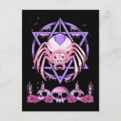 Cute Spider Satan Moon Pastel Gothic Kawaii Briefkaart (Voorkant)
