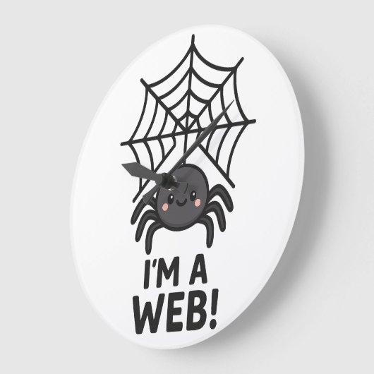 Cute Spider Sticker 🕷️✨ | Cartoon Web Fun" Grote Klok (Hoek)