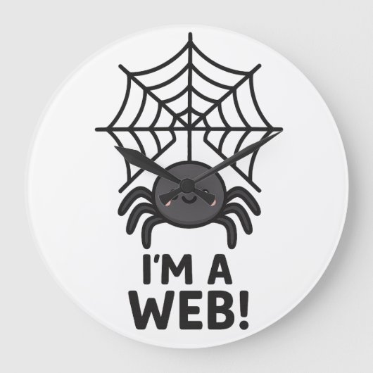Cute Spider Sticker 🕷️✨ | Cartoon Web Fun" Grote Klok (Voorkant)