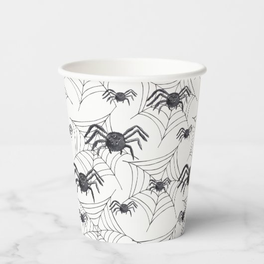 Cute Spider Waterverf Halloween Party Paper Cups Papieren Bekers (Achterkant)