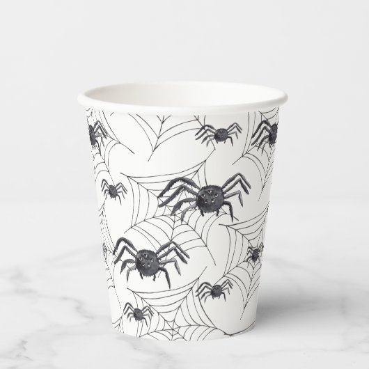 Cute Spider Waterverf Halloween Party Paper Cups Papieren Bekers (Voorkant)
