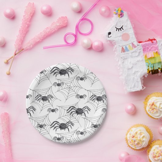 Cute Spider Waterverf Halloween Party Papieren Bordje (Feest)