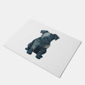 Cute spijkerbroek patchwork kunst hond T-shirt Deurmat (Schuin)
