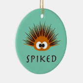 Cute Spiked Oranje Zee Urchin Keramisch Ornament (Rechts)