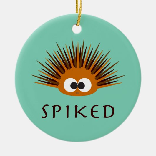 Cute Spiked Oranje Zee Urchin Keramisch Ornament (Voorkant)